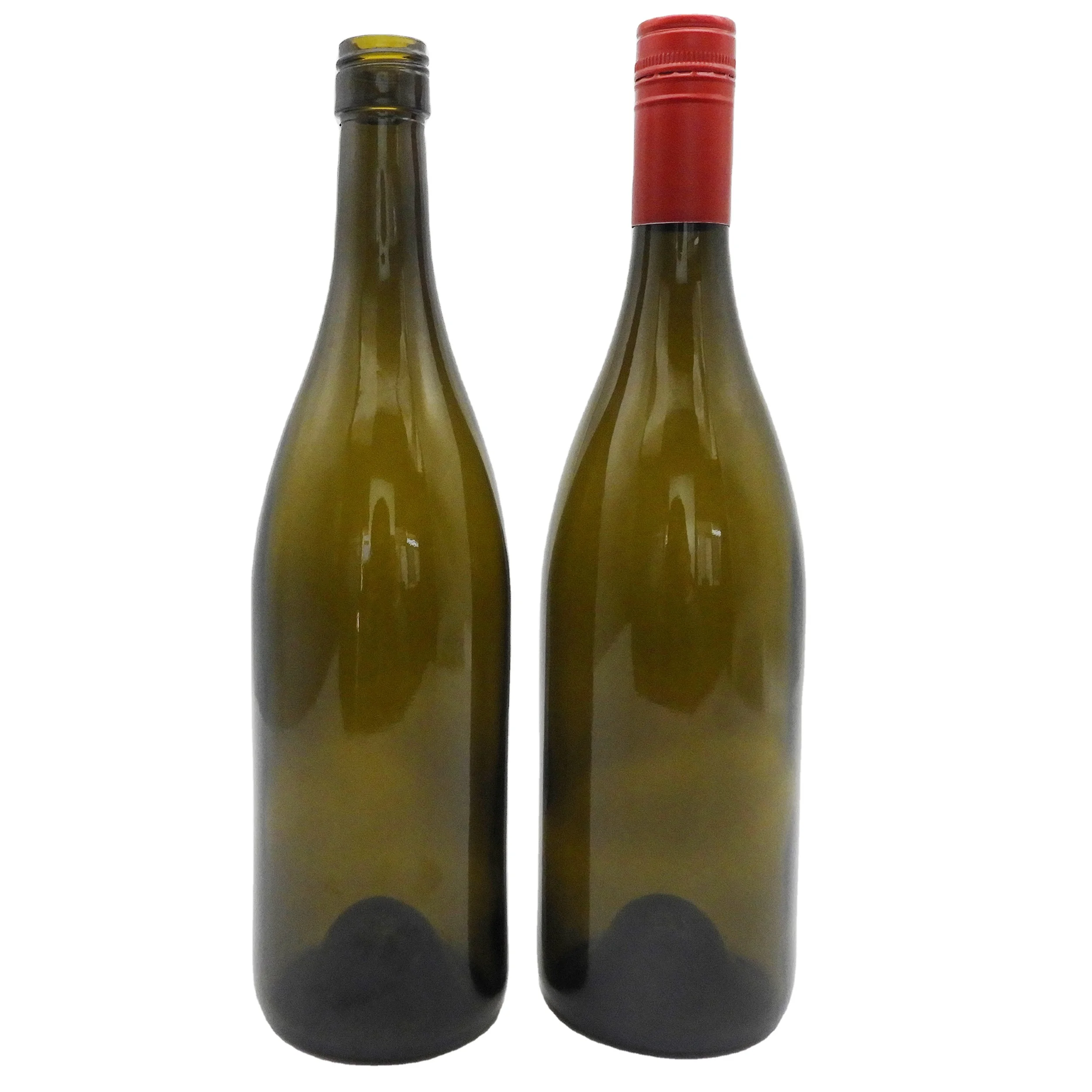 Antique Green Color Burgundy Glass Bottles Wholesale 750ml 75CL Wine Glass Bottle with Screw Cap