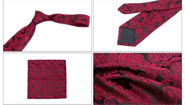 Men Polyester Ties 3inch with Pocket Square Set Fashion Mens Necktie Corbatas Neckwear Wedding Business Jacquard Gravatas