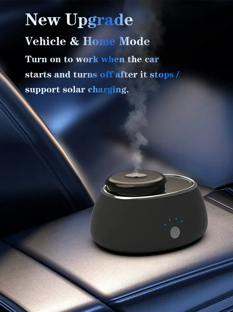 Smart Ultrasonic Car Portable Aroma Diffuser Aromatherapy Machine Starts Automatic Spray Metallic Texture for car