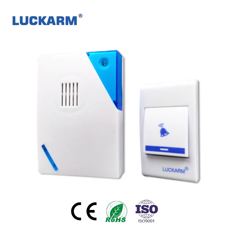 LUCKARM синий Аккумуляторный дверной звонок с питанием от беспроводного цифрового пульта дистанционного управления подсветкой