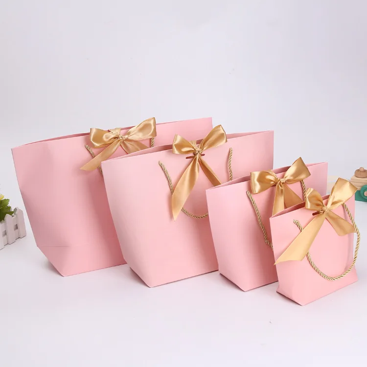 Victorias Secret Pink Gift Craft Paper Shopping Packaging Bag Offset Printing Art Paper Colored Recyclable Hand Length Handle