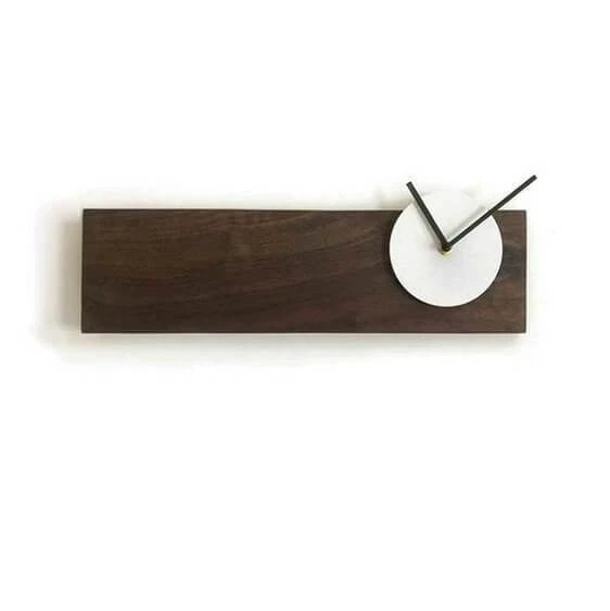 JUNJI Modern Wood Minimalist Clock Geometric Wall Clock
