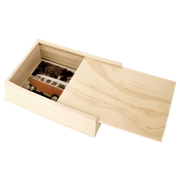 
Custom solid wood bamboo gift box display packaging box sliding lid wooden box 