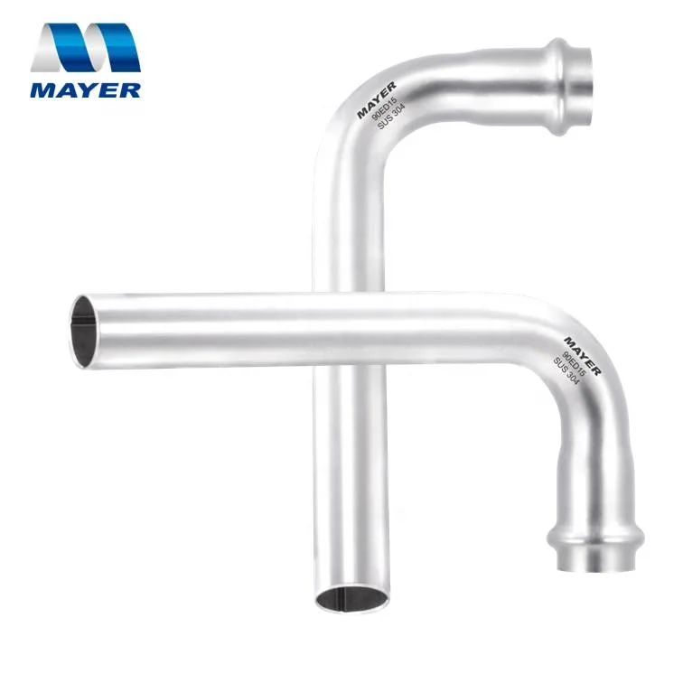 90 degree tube bending with plain end stainless steel crimp fittings