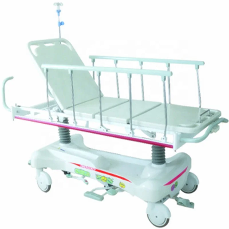 BT-TR017 steel aluminum alloy Transport Stretcher With CPR handle with  I.V. pole and PU cover for hospital furniture
