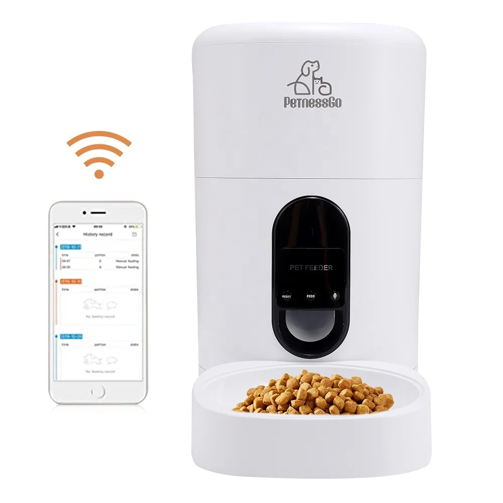 2021 New Wholesale Automatic Cat Feeder Pet Wifi App Smart Auto Pet Feeder Dispensers for Cats and Small Dogs 4L 6L ABS FCC CE