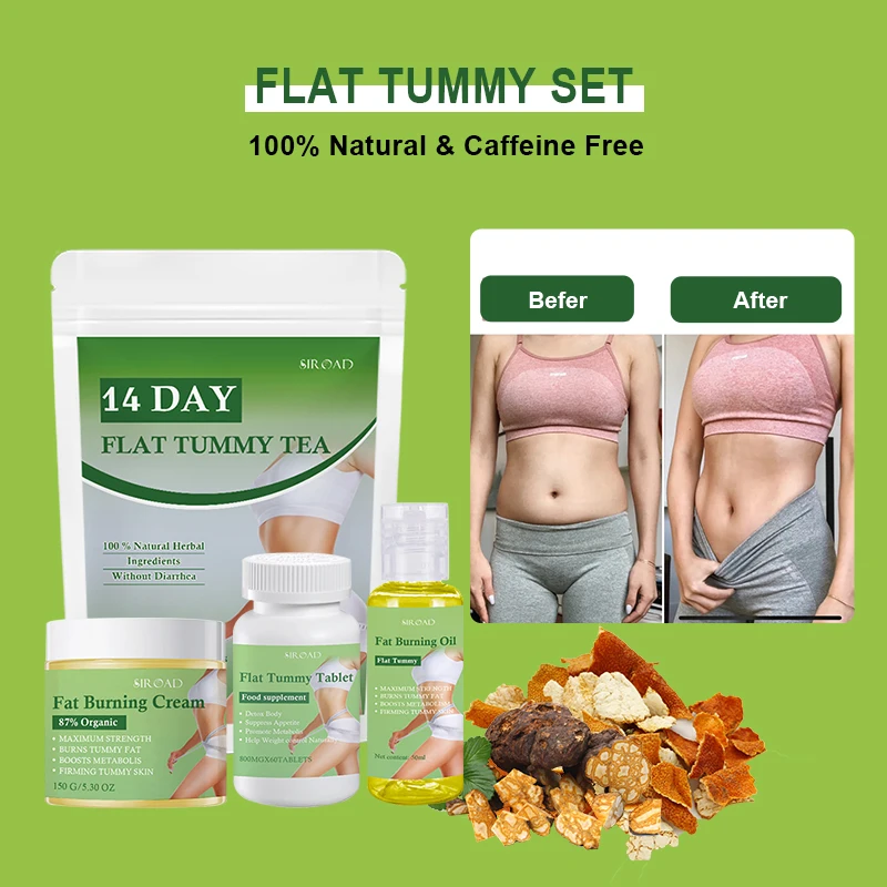 14 Days Burning Organic Body Slim Cream Arms Weight Loss Health Tea Anti Cellulite Flat Tummy Gummies Weight Loss Slimming Set