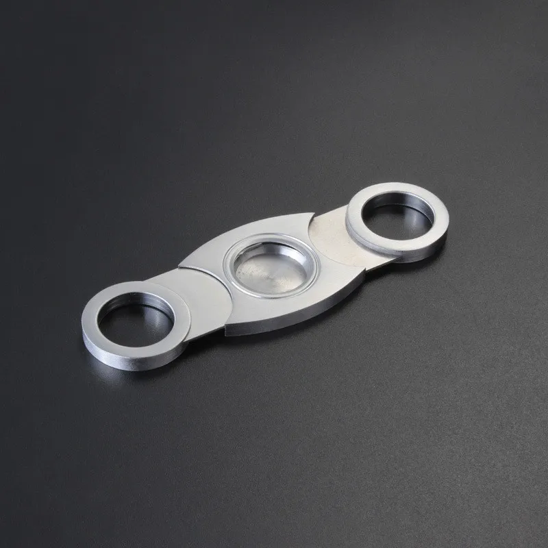 high quality stainless steel cigar cutter O shape double blade cigar cutter