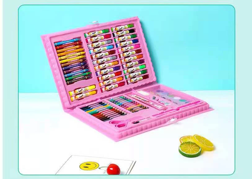 Best gift deluxe color set drawing kids back to school supplies Stationery art Set 86pcs Kids Gift Box