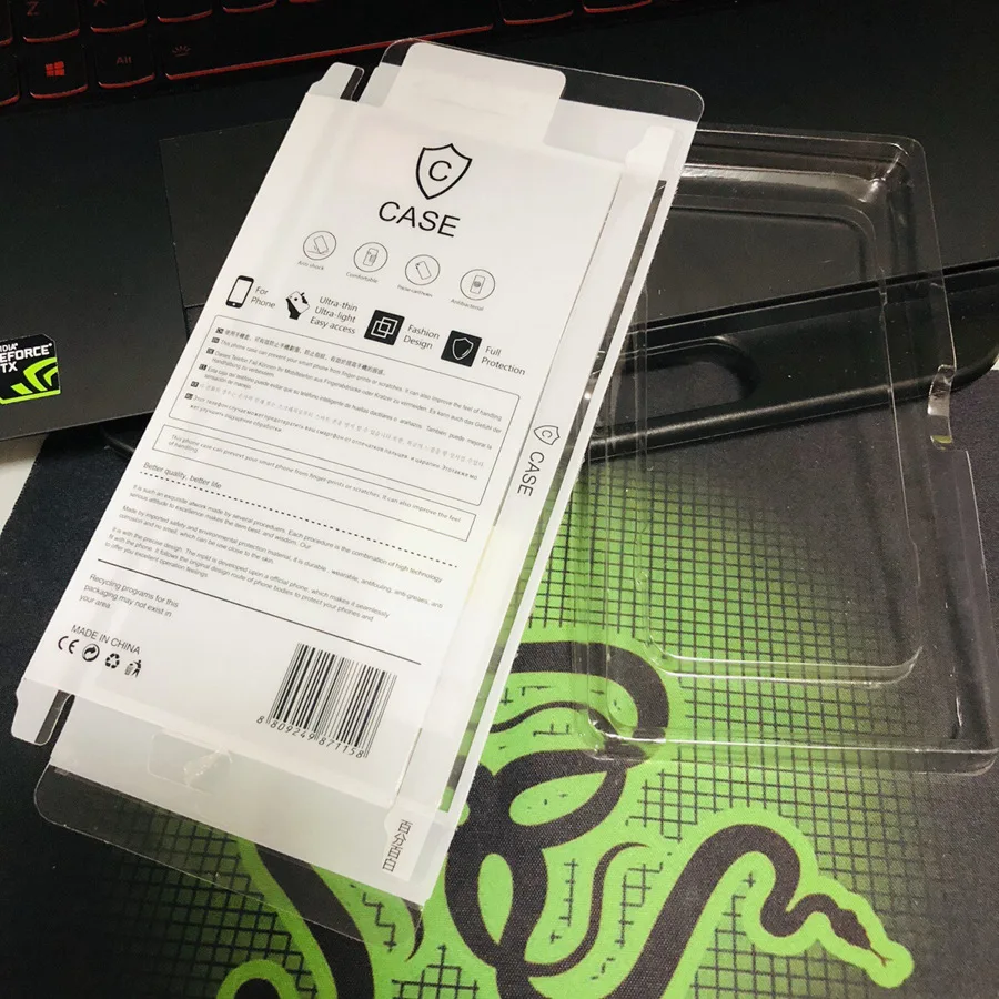 Packaging for plastic clear PET material cell phone case box mobile phone case box