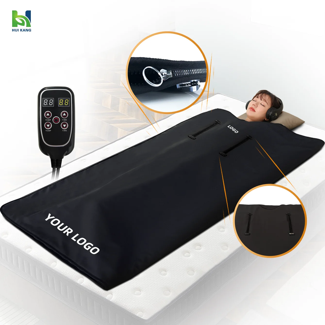 Weight Loss Spa Sauna Infrared Blanket Professional Heating Zipper Sauna Blanket With 45cm Arm Holes