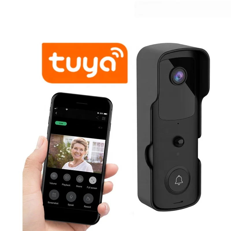 Microphone and Speaker Wireless Tuya Video Door Bell Wifi Motion Sensor Smart Doorbell Wifi 1080P Tuya Wifi Tuya Doorbell Camera