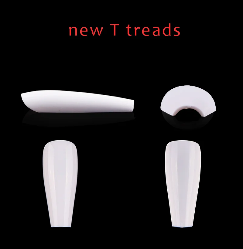 2022 Wholesale 500pcs Long Artificial False Stilleto Nails Tips Coffin Shaped for Nail Art and Nail Painting Manicure