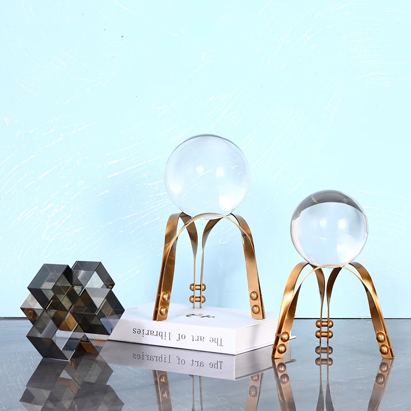 Distributor Direct Selling Classic Modern Creativity Bronze Round Ball Crystal Decorate Christmas Ornament Balls