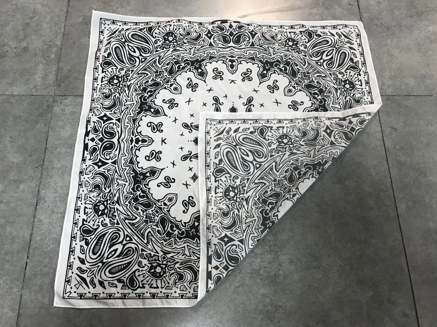 Paisley design with customized logo print cotton square bandana