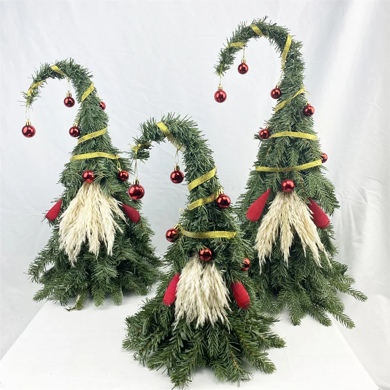 YH-01 Christmas Decoration Custom Size European and American Holiday Dwarf Santa Claus Artificial Small Christmas Pine Tree