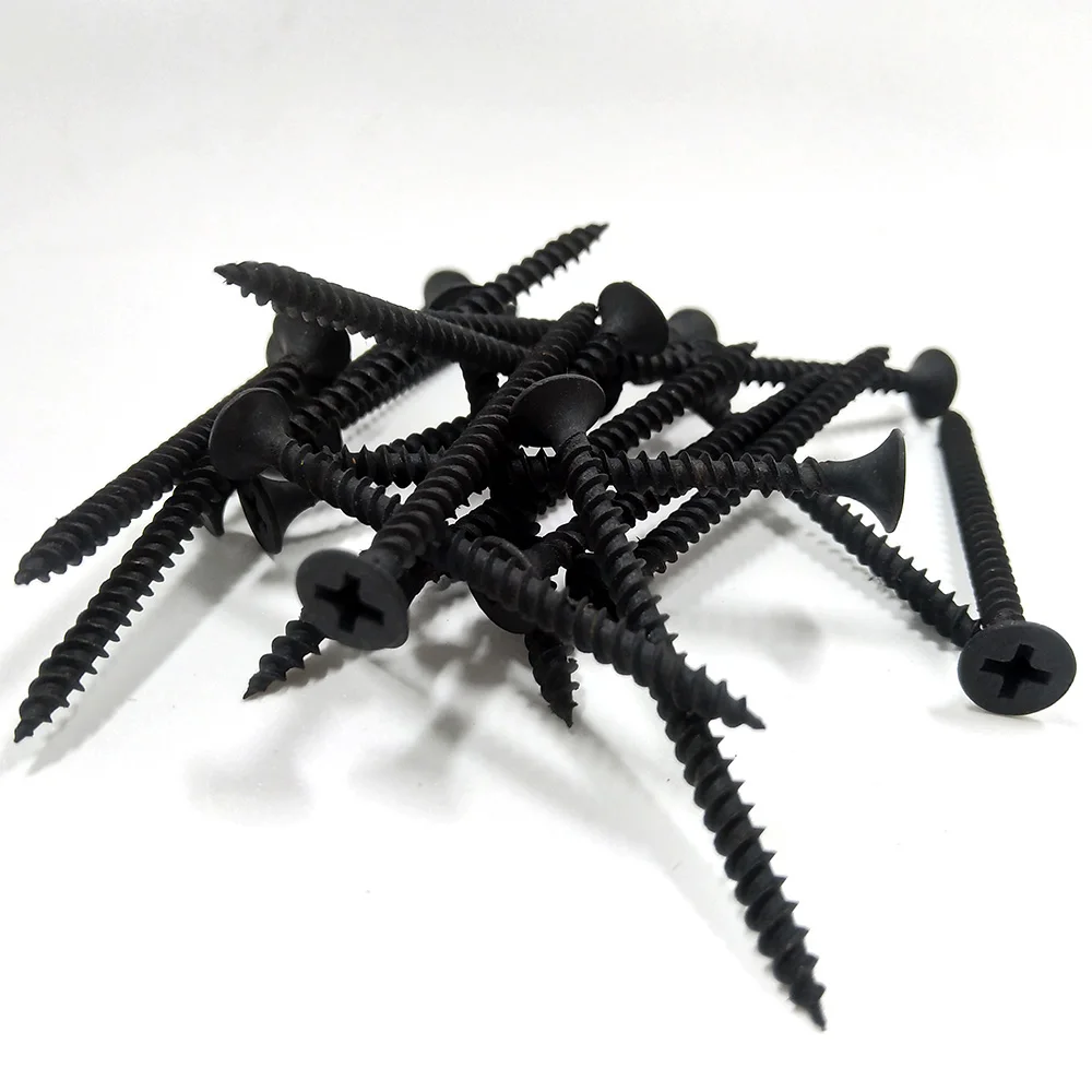 Гипсовый винт черного/серого цвета с фосфатированной горной головкой гипсокартон грубой резьбой для