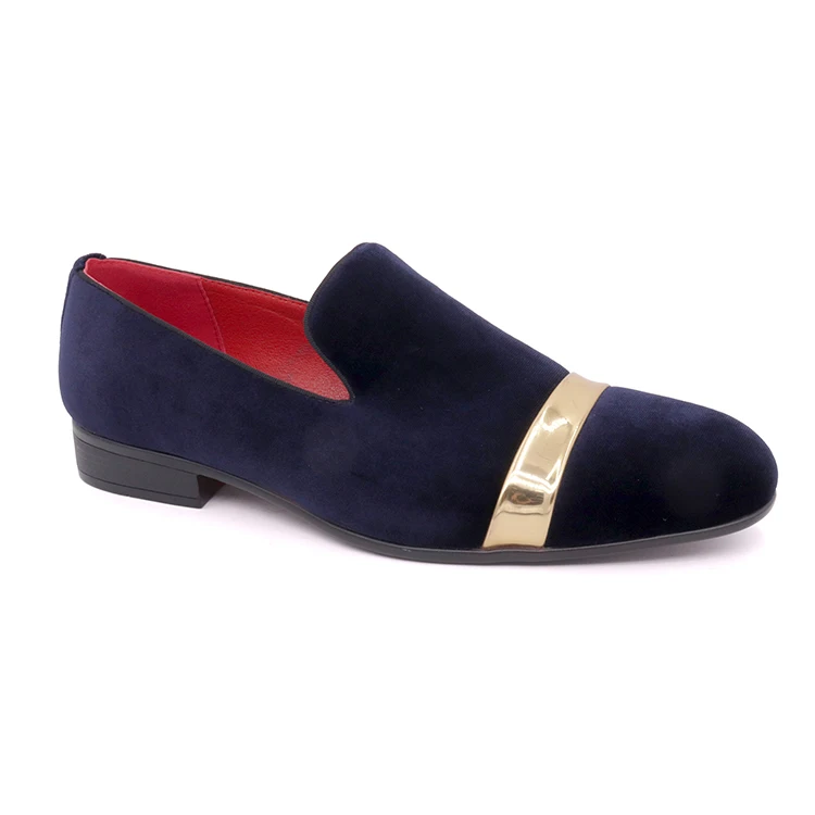 Velvet Embroidered Mens Suede PU Smoking Slippers Slip-on Loafers Shoes