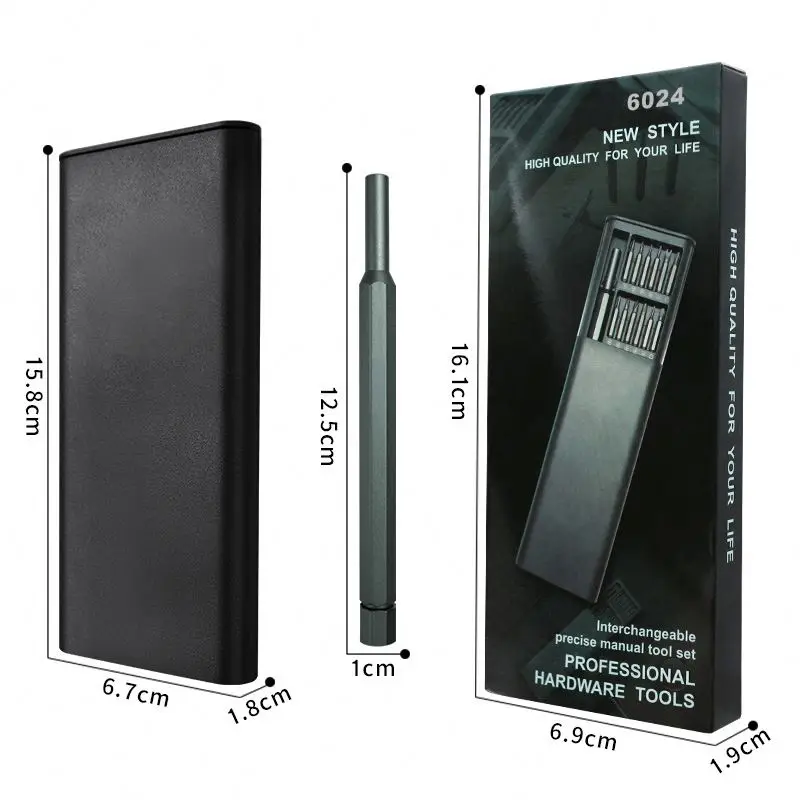 Cell Phone Pocket Precision Screwdriver Set Repair Tool Kit Multi Laptop PC 24 Bits for Iphone Samsung Xiaomi Plain OEM Head Box