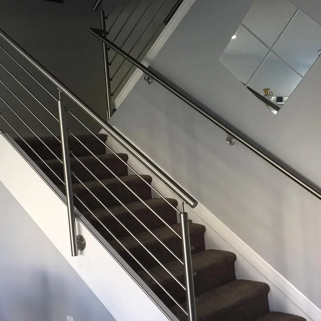 Inox Steel Cable Deck Railing System Frameless Stair Balustrade Handrail Design For Home