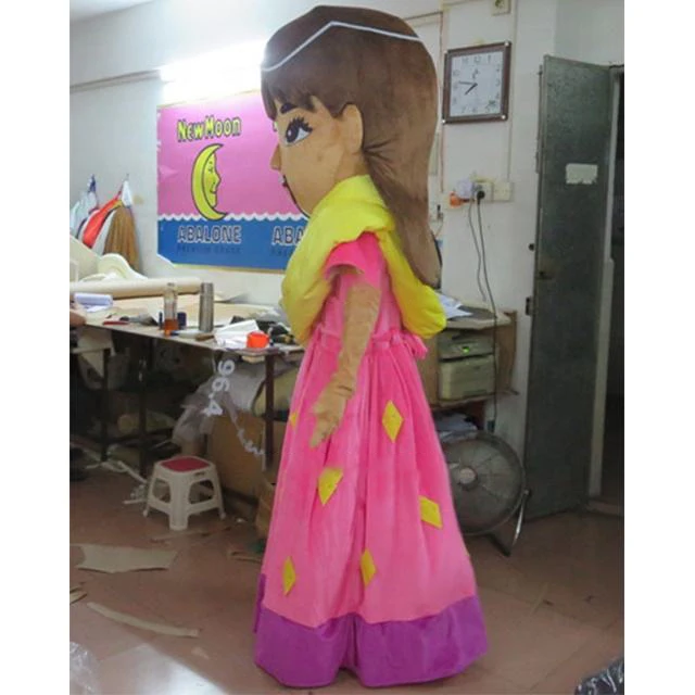 Happy Island Human People Doll Lovely Adult Cartoon India Girl Mascot Costume for Advertising Mascot Costume