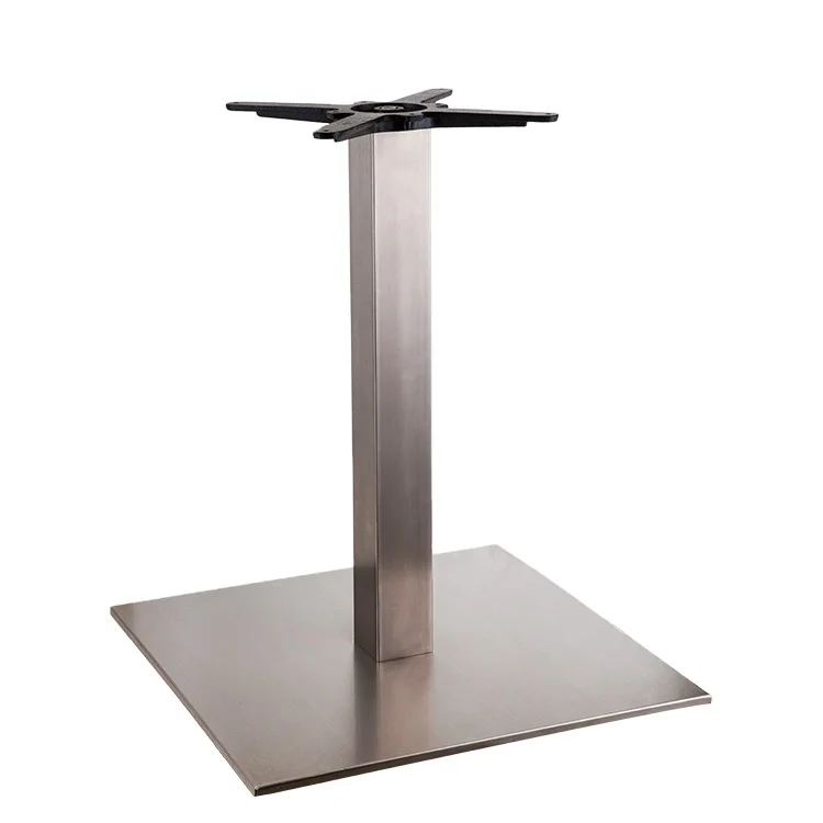 Commercial Contract TOPHINE Furniture Stainless Steel Square Table Base For Glass Dining Tops