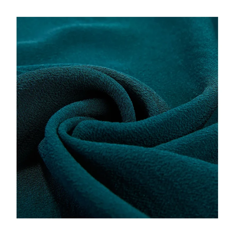 100% Mulberry Pure Silk Customs Solids Dyed Silk Moss Crepe Natural Fabric For High Fashion
