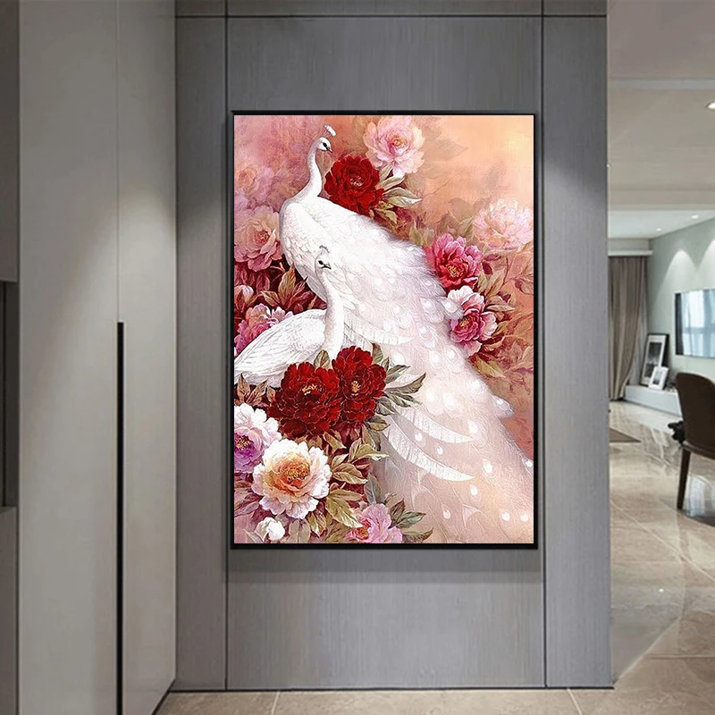 
2020 Colorful Diy Peacock Flower Full Drill 5d Diamond Art Painting 