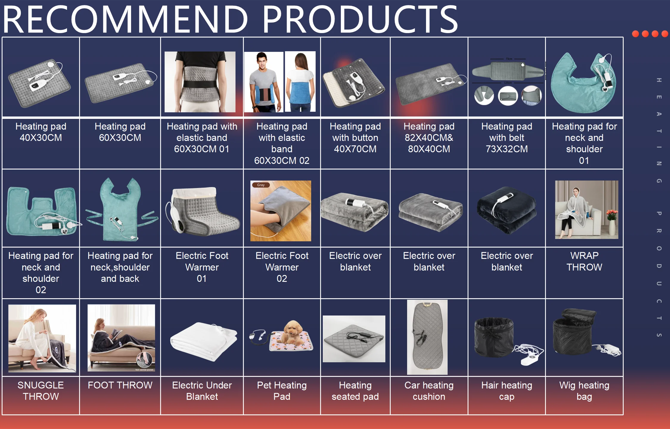 220V/110V Portable Four Size Options Temperature Adjustable Minutes Timer Soft Electric Heating Dot Pad Knee Wrap