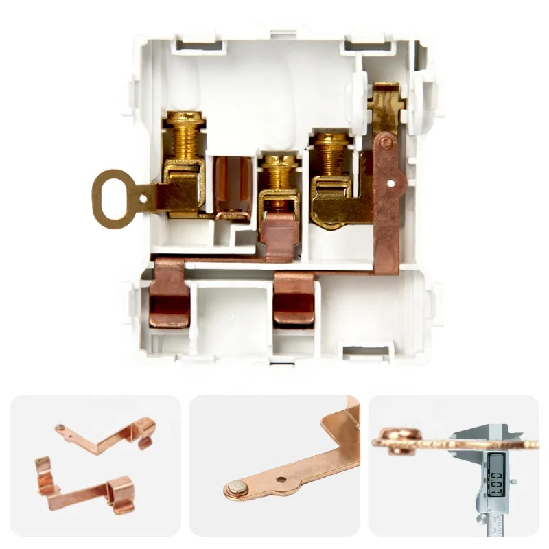 White pc material socket universal type double 2 group wall socket general electric socket with switch