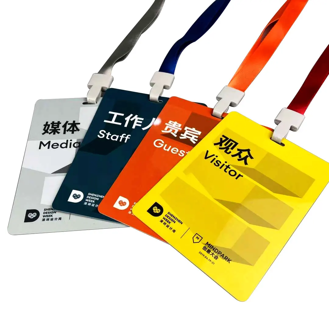 Custom CR80 PVC Identification Card Plastic 30 mil Staff Employee Event Badge ID Card With Lanyard