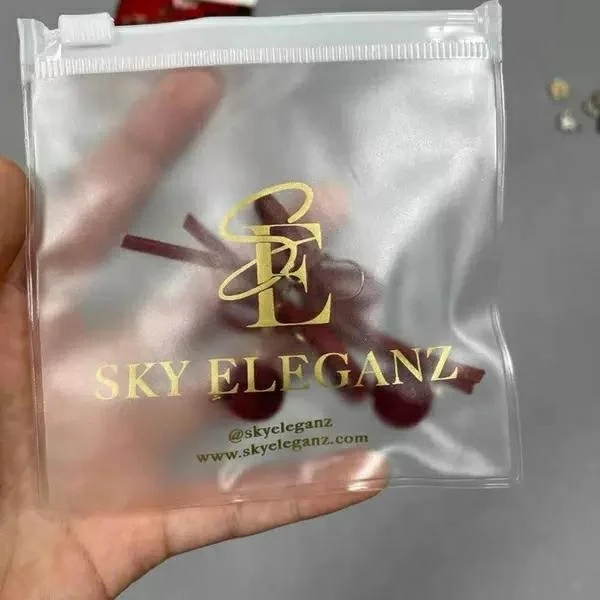 Custom plastic bag with logo clear Frosted Zipper jewelry pocket dust bags small packaging bags for jewelry pvc jewelry pouch