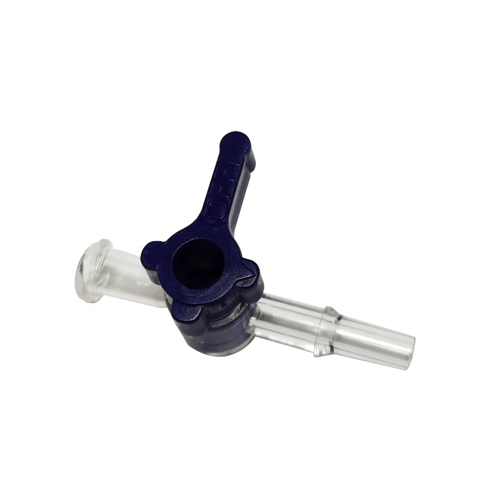 2 Way Stopcock Disposable Single Handle Luer Lock Connector for control flow Plastic 2 Way Stopcock