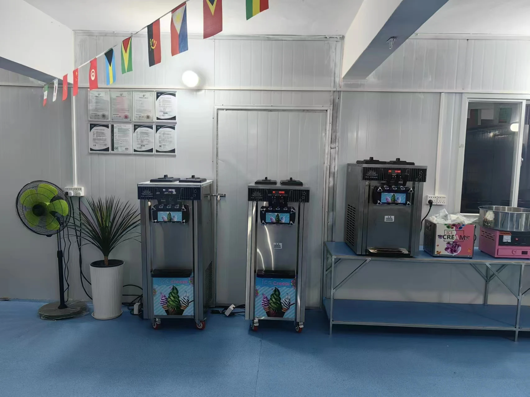 China supplier ice cream machine 3 flavor factory price soft ice cream marking machine