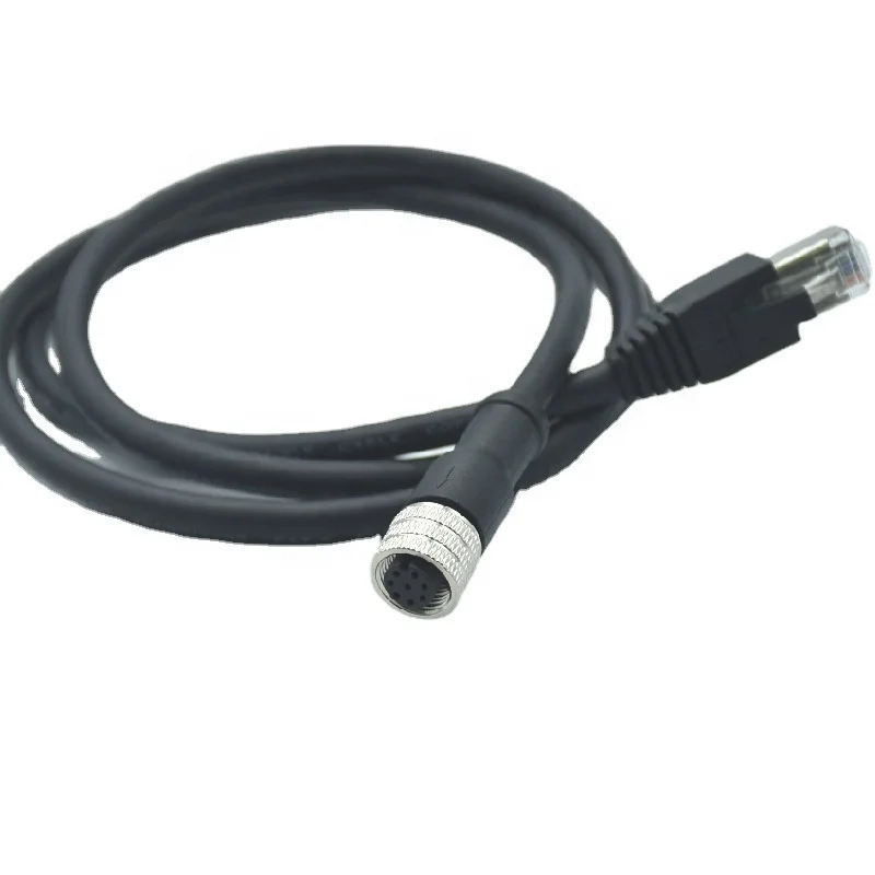 M12 разъем 8-ядерный RJ45 с украшением в виде кристаллов датчика кабелем длиной 1 метр авиа m12 для rj45