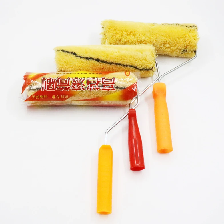 Tiger Stripes DIY Paint Roller Brush Long Hair Three Kind Handles Cotton Thread Acrylic Material Industrial OEM Customization