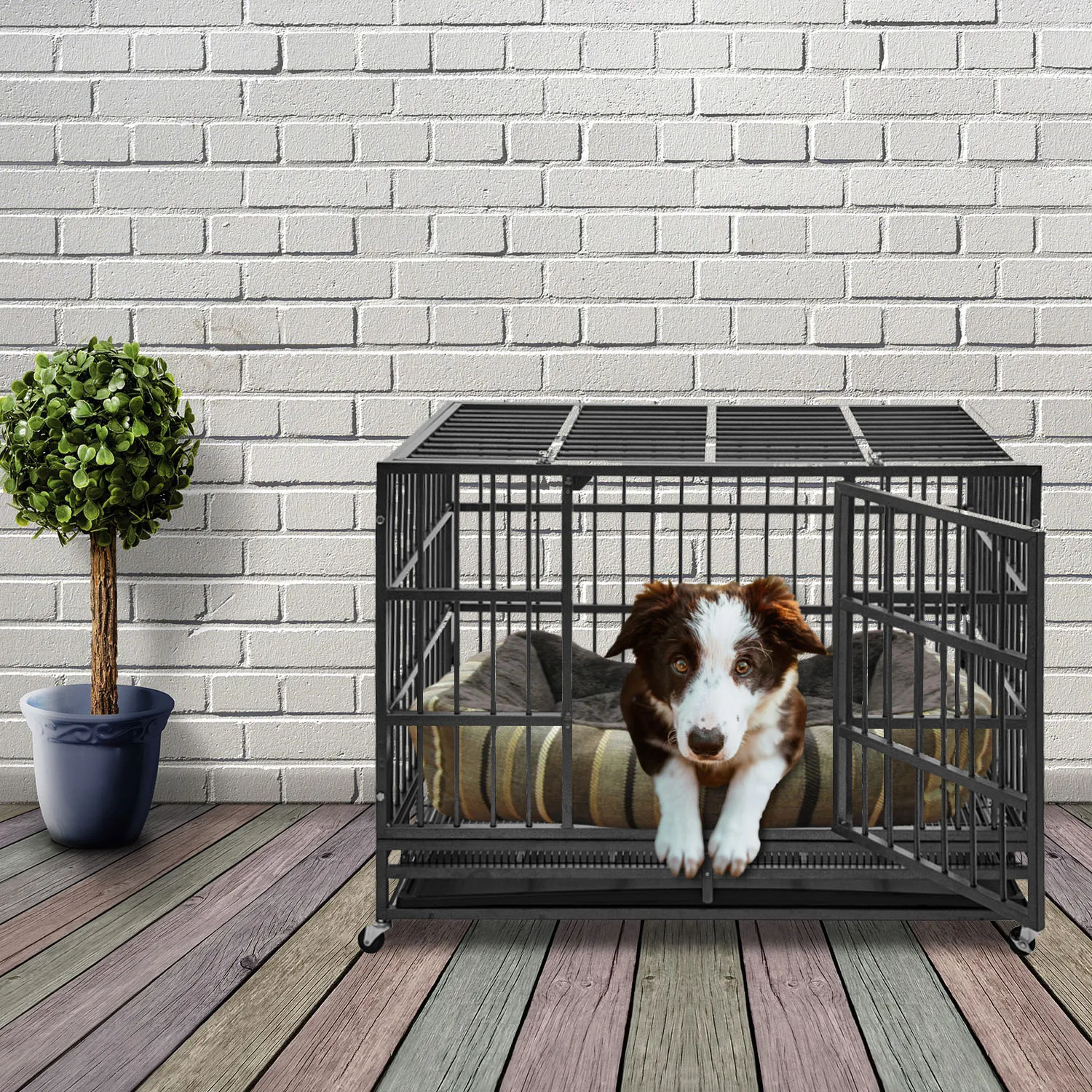 Hot Sale Manufacturers Wholesale Stainless Steel Dog Folded Cage Large Dog Medium Dog Pet Cage