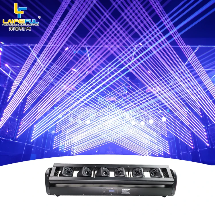 3W 12W DJ SHOW 6 EYES MOVING HEAD LASER BAR LIGHT 6 HEADS DMX/SOUND/AUTO CONTROL CLUB BAR BEAM LASER RED GREEN BLUE