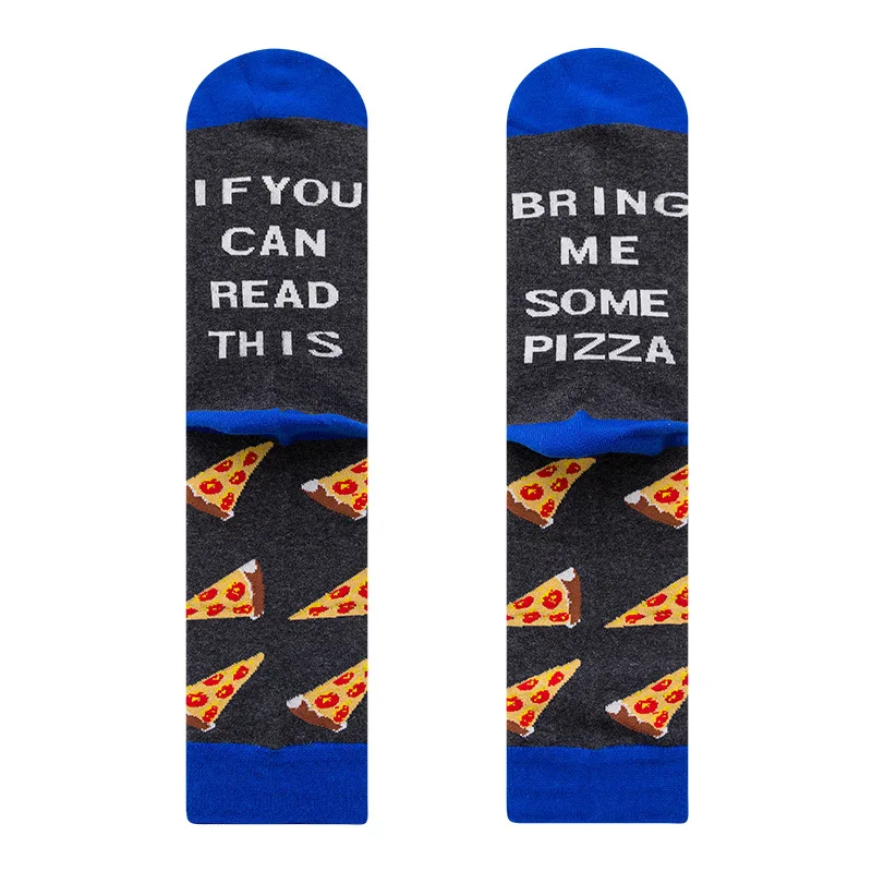 2021 fashion designer socks soft cotton food theme with food pizza pattern man happy tube unisex crew socks