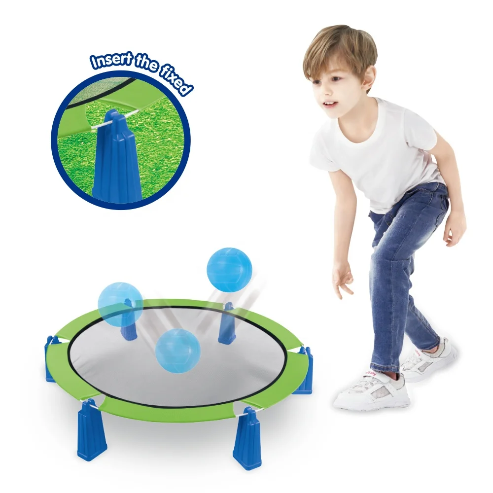2 in 1 Flying Disc and Spike Bounce Ball Game Sport Toys Set Jumping Bouncing Ball Game Toy Exercise Trainer Outdoor Toy