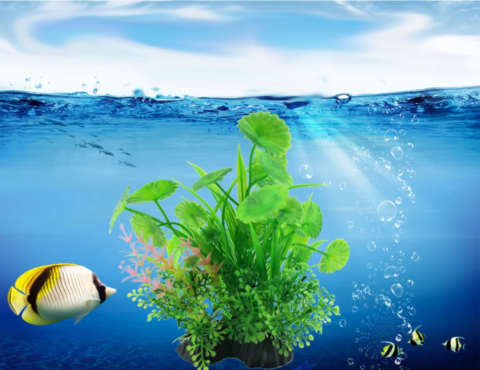 Wholesale Artificial Plastic Plants Aquarium Decor Fish Tank Decoration Ornament