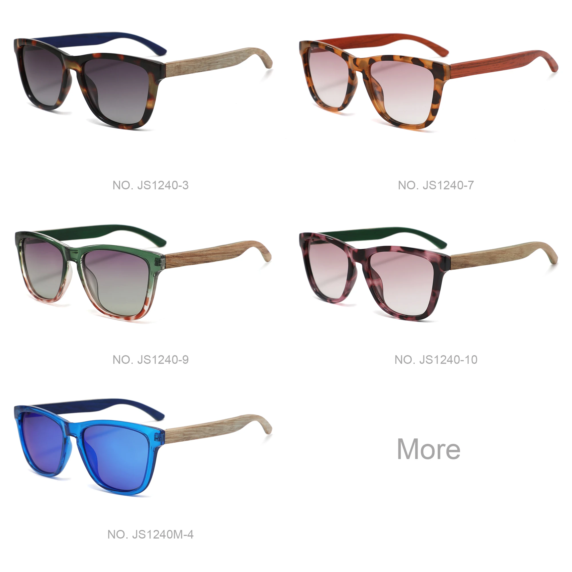 2023 hot sale Unisex TAC Polarized wooden Blue Mirror Lenses blue frame bamboo wood sunglasses for women and men