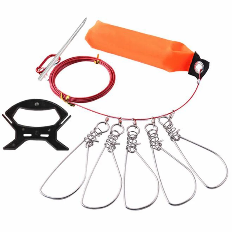 1Pc Fishing Stringer Fishing Tackle For Accessories High Quality Fishing Lock Buckle Stainless Steel Live Fish Lock Belt