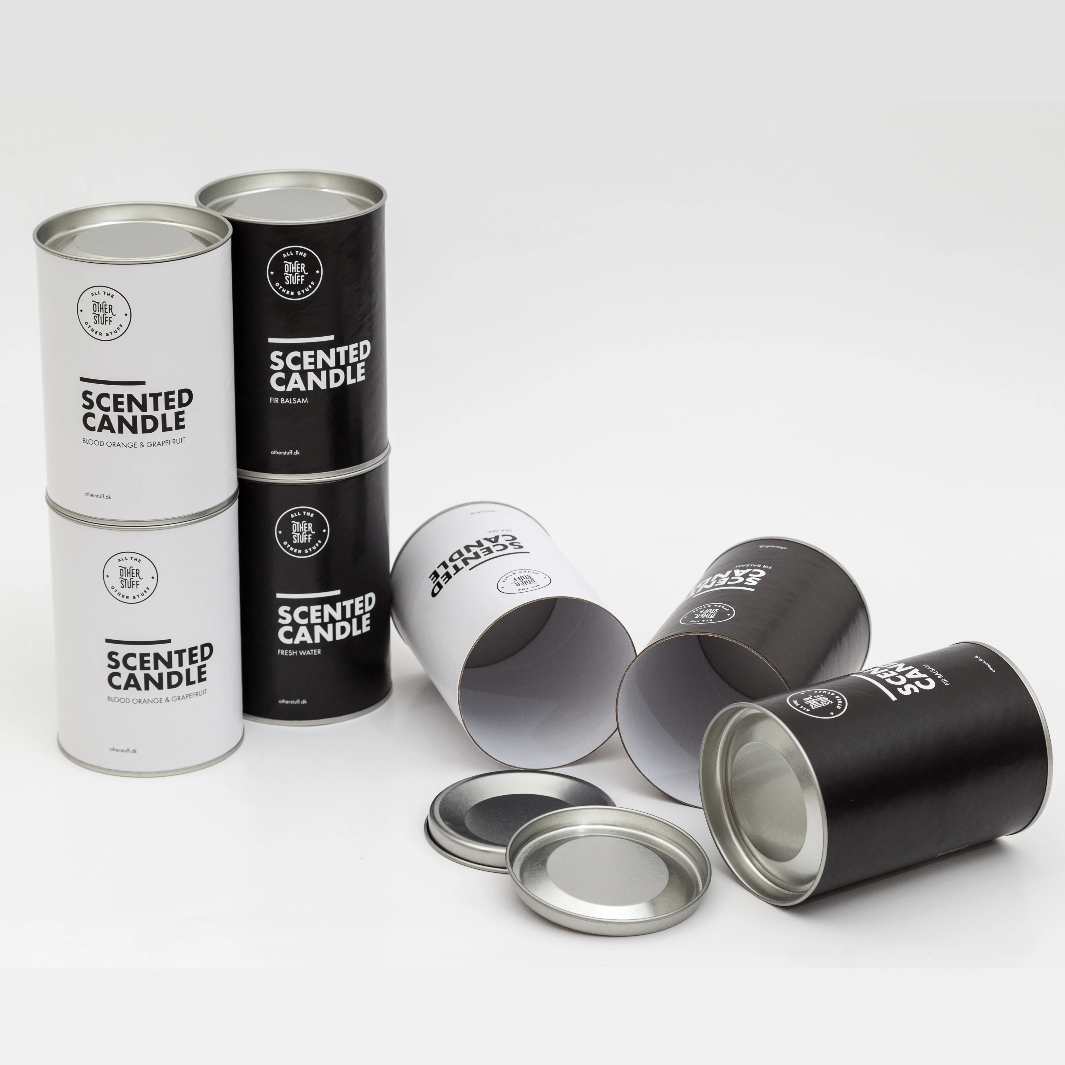 candle paper tube packaging candle gift box with tin lid