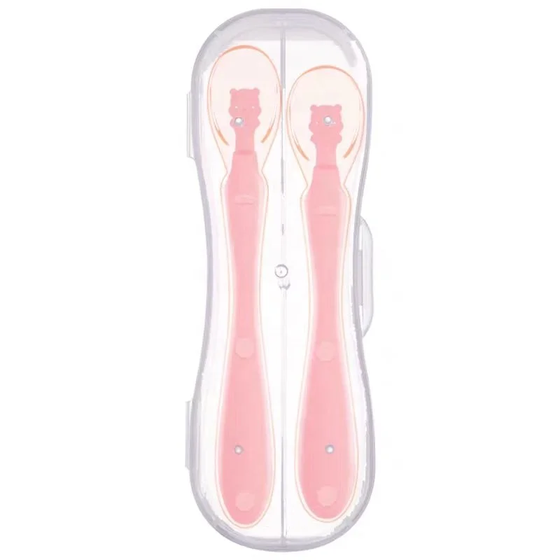 Fubon baby silicone around fork spoon combination with Nylon Insides feeding tableware spoon Custom Service Available