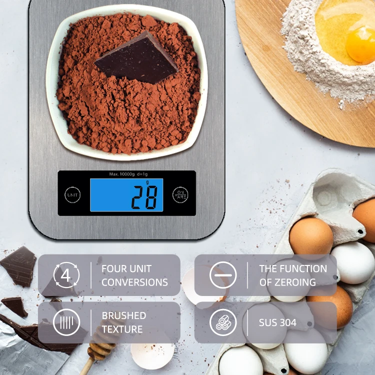 RTS 10 kg Digital kitchen scale with antifinger 304 stainless steel platform