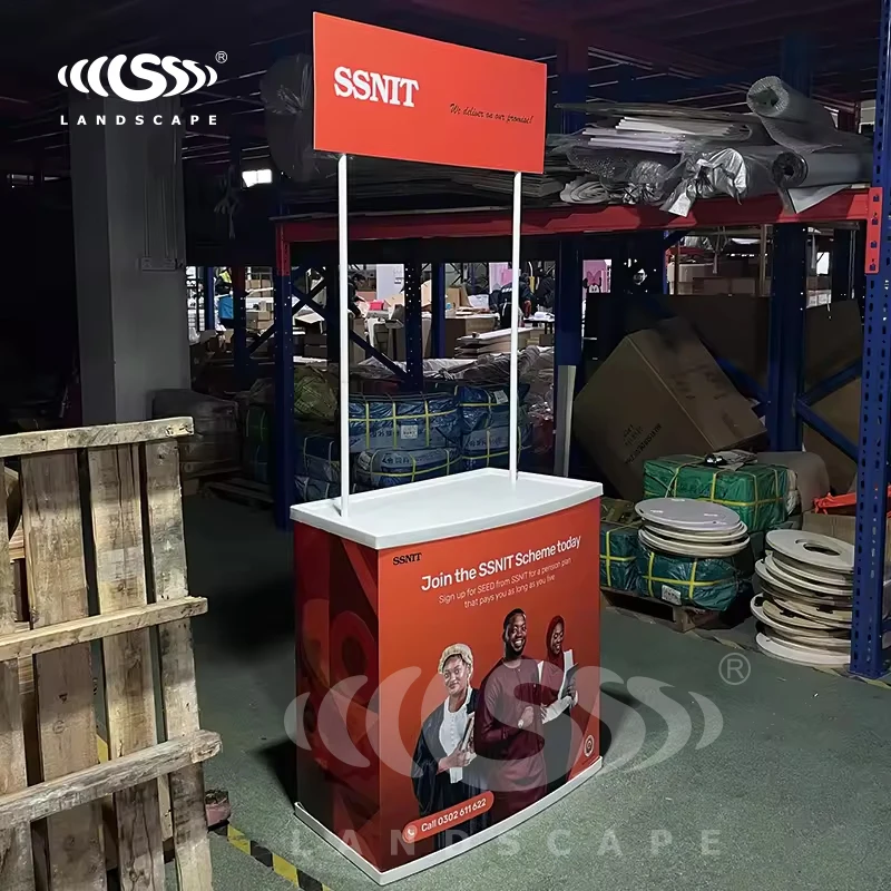 Promotion Counter Table Portable Tradeshow Podium Table Display Exhibition Counter pop up display table Rack/Carrying Bag