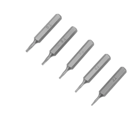 S2 4mm 5/32 Inch Hex Shank Screw T1 T1.5 T2 T2.5 T3 T4 T4.5 T5 T6 T8 Head Screwdriver Bit Set 28mm Length Long For Phone Laptop