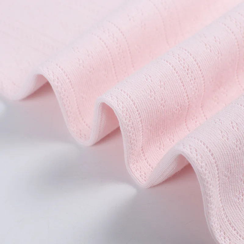 HAHOO New Design 1x1 ribbed cotton fabric knitting pure cotton mesh jacquard fabric for baby Mosquito-proof socks