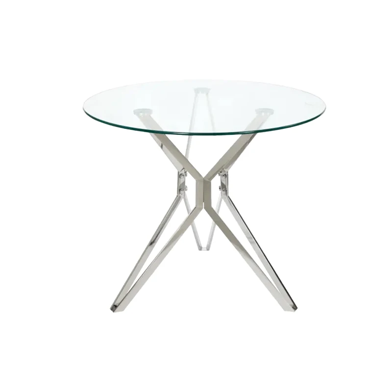 SUKE Popular Cheap Modern Wedding Banquet Dining Stainless Steel Round Tables Glass Top Gold Metal Frame Furniture Coffee Table